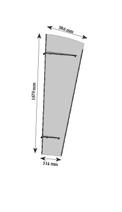METTE sānu profils 1670x586/314 mm