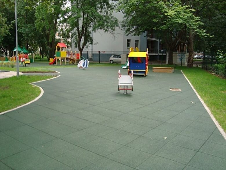 Guminės plytelės 500 x 500 x 20 mm žalios spalvos