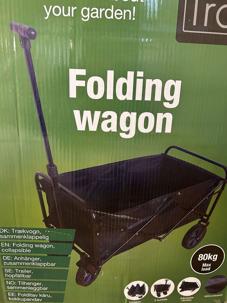 Saliekami transportēšanas ratiņi ar regulējamu rokturi, 80 kg.