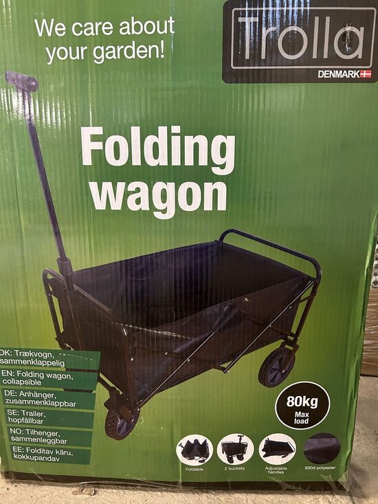 Saliekami transportēšanas ratiņi ar regulējamu rokturi, 80 kg.