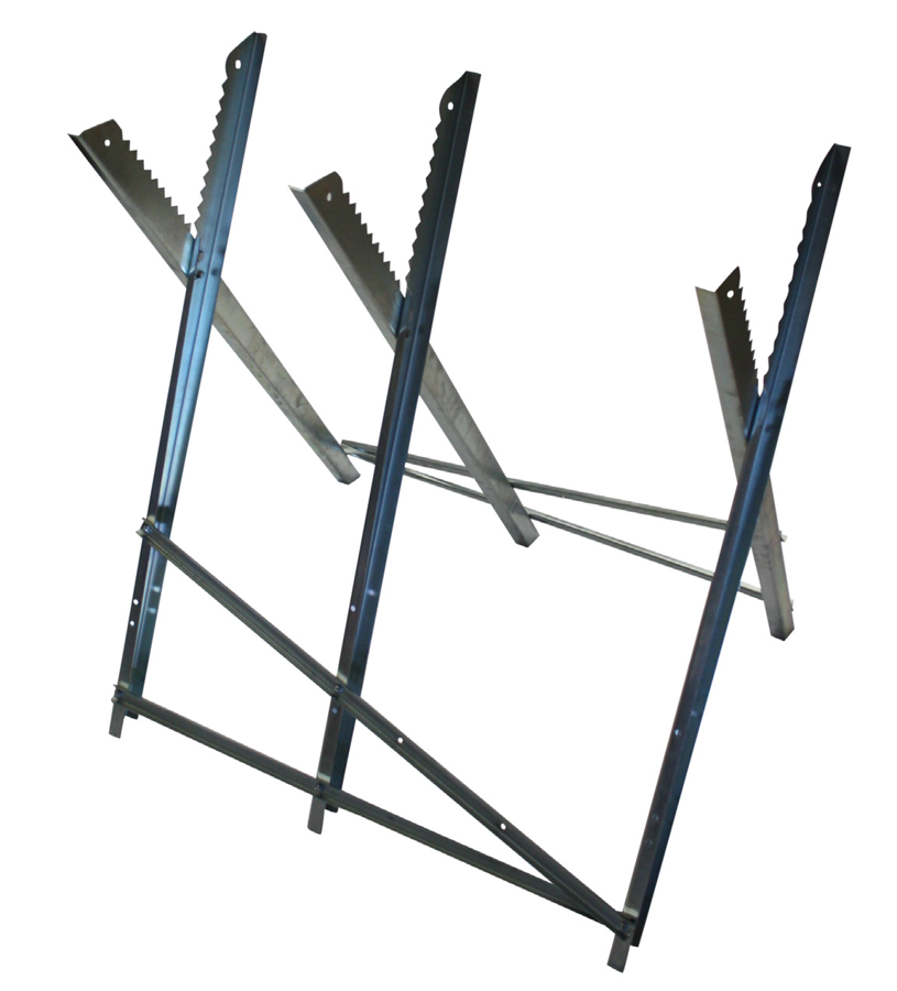 Foldable metal stand for sawing