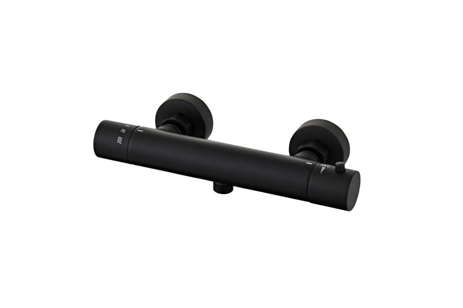 Dušas termostats + rozetes, melna