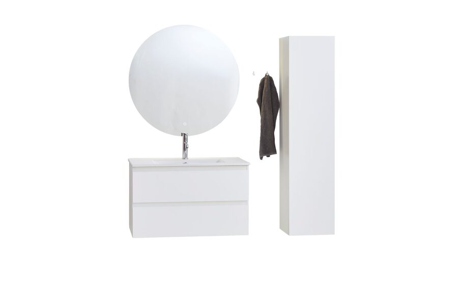 Bath cabinet + basin, 800x460x500 mm, matt white