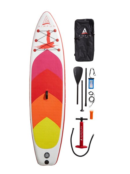 AIRFUN - Red - 305 x 76 x 15 cm, Paddleboard ISUP AERUSURFI LAUD