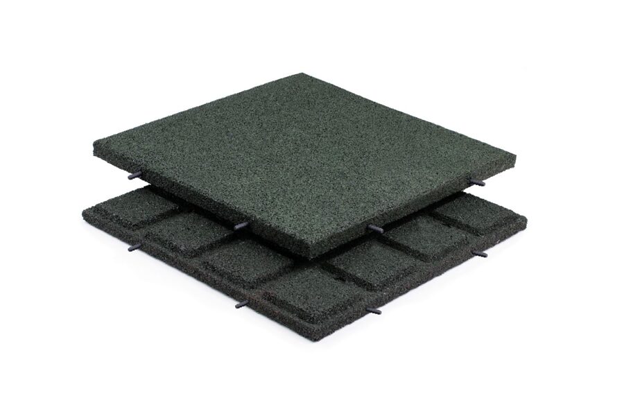 Rubber tiles 500x500x30 mm green UNIVERSAL