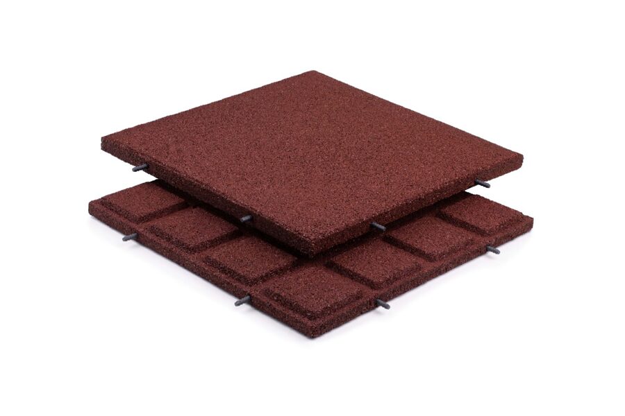 Rubber tiles 500x500x30 mm red UNIVERSAL